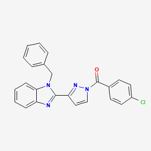 molecular formula C24H17ClN4O B2550194 [3-(1-benzyl-1H-1,3-benzimidazol-2-yl)-1H-pyrazol-1-yl](4-chlorophenyl)methanone CAS No. 477711-18-5