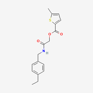 molecular formula C17H19NO3S B2550202 2-((4-Ethylbenzyl)amino)-2-oxoethyl 5-methylthiophene-2-carboxylate CAS No. 1794778-52-1