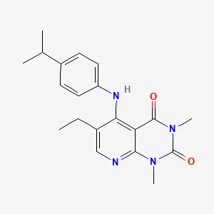 molecular formula C20H24N4O2 B2550204 6-ethyl-5-((4-isopropylphenyl)amino)-1,3-dimethylpyrido[2,3-d]pyrimidine-2,4(1H,3H)-dione CAS No. 941972-27-6