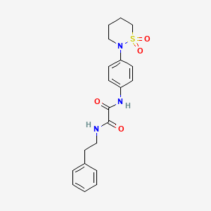 molecular formula C20H23N3O4S B2550209 N1-(4-(1,1-dioxido-1,2-thiazinan-2-yl)phenyl)-N2-phenethyloxalamide CAS No. 900000-49-9