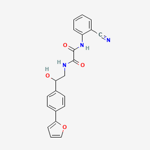 molecular formula C21H17N3O4 B2550215 N-(2-cyanophenyl)-N'-{2-[4-(furan-2-yl)phenyl]-2-hydroxyethyl}ethanediamide CAS No. 2097934-35-3