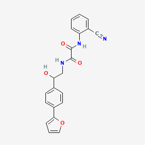 molecular formula C21H17N3O4 B2550215 N-(2-氰基苯基)-N'-{2-[4-(呋喃-2-基)苯基]-2-羟乙基}乙二酰胺 CAS No. 2097934-35-3