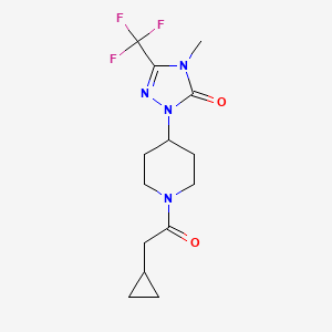 molecular formula C14H19F3N4O2 B2550219 1-(1-(2-环丙基乙酰)哌啶-4-基)-4-甲基-3-(三氟甲基)-1H-1,2,4-三唑-5(4H)-酮 CAS No. 2034281-91-7
