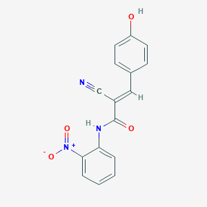 molecular formula C16H11N3O4 B255022 (2E)-2-cyano-3-(4-hydroxyphenyl)-N-(2-nitrophenyl)prop-2-enamide 