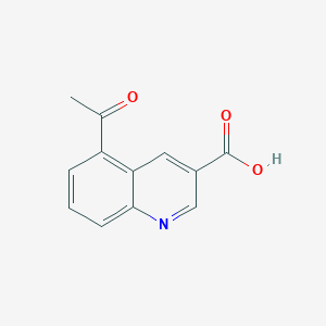 molecular formula C12H9NO3 B2550237 Ácido 5-acetilquinolina-3-carboxílico CAS No. 1854893-53-0