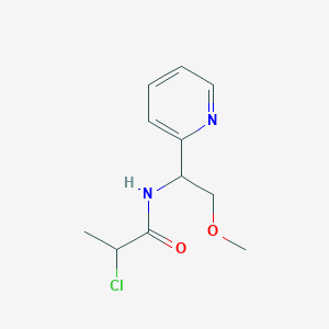 molecular formula C11H15ClN2O2 B2550240 2-Chloro-N-(2-methoxy-1-pyridin-2-ylethyl)propanamide CAS No. 2411293-32-6