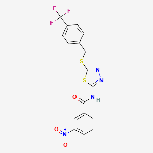 3-nitro-N-[5-[[4-(trifluoromethyl)phenyl]methylsulfanyl]-1,3,4-thiadiazol-2-yl]benzamide
