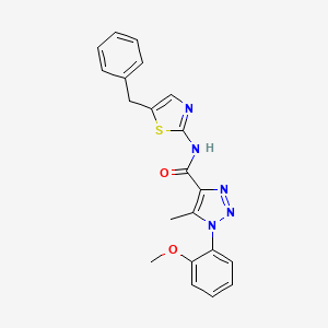 molecular formula C21H19N5O2S B2550245 N-(5-benzyl-1,3-thiazol-2-yl)-1-(2-methoxyphenyl)-5-methyl-1H-1,2,3-triazole-4-carboxamide CAS No. 871323-56-7