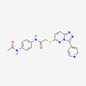 molecular formula C20H17N7O2S B2550256 N-(4-acetamidophenyl)-2-((3-(pyridin-4-yl)-[1,2,4]triazolo[4,3-b]pyridazin-6-yl)thio)acetamide CAS No. 868969-97-5