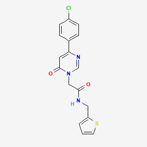 molecular formula C17H14ClN3O2S B2550257 2-(4-(4-chlorophenyl)-6-oxopyrimidin-1(6H)-yl)-N-(thiophen-2-ylmethyl)acetamide CAS No. 1207028-27-0