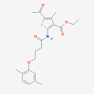 Ethyl 5-acetyl-2-{[4-(2,5-dimethylphenoxy)butanoyl]amino}-4-methyl-3-thiophenecarboxylate