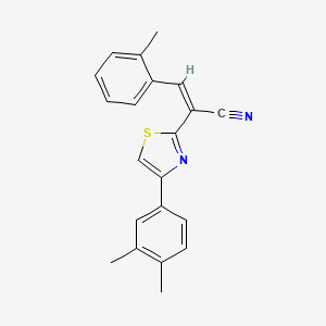 B2550260 (Z)-2-(4-(3,4-dimethylphenyl)thiazol-2-yl)-3-(o-tolyl)acrylonitrile CAS No. 476668-56-1