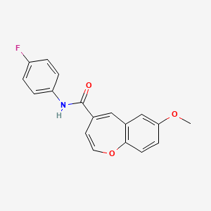 molecular formula C18H14FNO3 B2550262 N-(4-fluorophenyl)-7-methoxy-1-benzoxepine-4-carboxamide CAS No. 950285-86-6