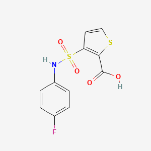 molecular formula C11H8FNO4S2 B2550263 3-[(4-Fluorophenyl)sulfamoyl]thiophene-2-carboxylic acid CAS No. 944893-98-5