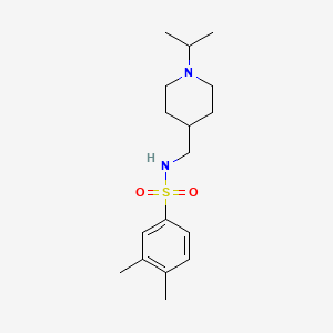 molecular formula C17H28N2O2S B2550268 N-((1-isopropylpiperidin-4-yl)methyl)-3,4-dimethylbenzenesulfonamide CAS No. 946233-82-5