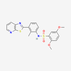 molecular formula C21H19N3O4S2 B2550270 2,5-二甲氧基-N-(2-甲基-3-(噻唑并[5,4-b]吡啶-2-基)苯基)苯磺酰胺 CAS No. 912624-81-8