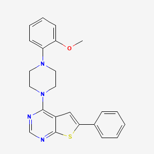 molecular formula C23H22N4OS B2550279 1-(2-Methoxyphenyl)-4-{6-phenylthieno[2,3-d]pyrimidin-4-yl}piperazine CAS No. 315709-01-4