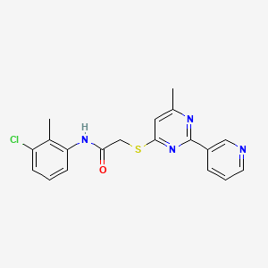 N-(3-chloro-2-methylphenyl)-2-((6-methyl-2-(pyridin-3-yl)pyrimidin-4-yl)thio)acetamide