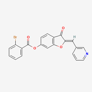 (Z)-3-oxo-2-(pyridin-3-ylmethylene)-2,3-dihydrobenzofuran-6-yl 2-bromobenzoate