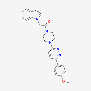 molecular formula C25H25N5O2 B2550312 2-(1H-indol-1-yl)-1-(4-(6-(4-methoxyphenyl)pyridazin-3-yl)piperazin-1-yl)ethanone CAS No. 1207040-73-0