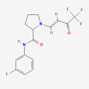 (E)-N-(3-fluorophenyl)-1-(4,4,4-trifluoro-3-oxobut-1-en-1-yl)pyrrolidine-2-carboxamide