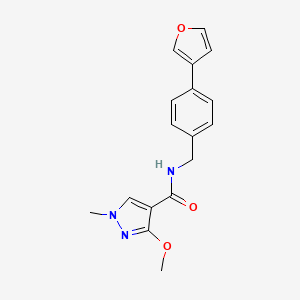 molecular formula C17H17N3O3 B2550314 N-(4-(呋喃-3-基)苄基)-3-甲氧基-1-甲基-1H-吡唑-4-甲酰胺 CAS No. 2034296-64-3