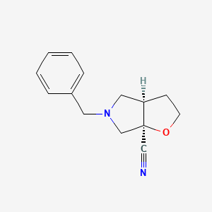 molecular formula C14H16N2O B2550316 (3Ar,6aR)-5-苄基-3,3a,4,6-四氢-2H-呋喃[2,3-c]吡咯-6a-腈 CAS No. 2375247-68-8