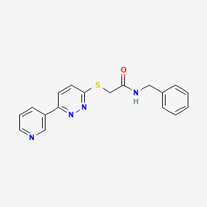 molecular formula C18H16N4OS B2550328 N-benzyl-2-(6-pyridin-3-ylpyridazin-3-yl)sulfanylacetamide CAS No. 872702-18-6