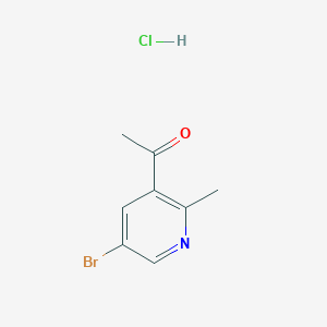 molecular formula C8H9BrClNO B2550331 1-(5-Bromo-2-methylpyridin-3-yl)ethanone;hydrochloride CAS No. 2309462-20-0