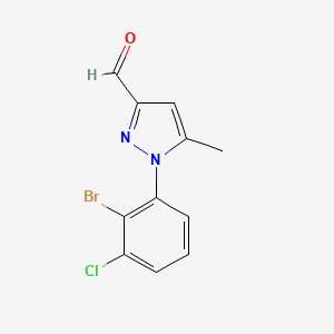 molecular formula C11H8BrClN2O B2550332 1-(2-Bromo-3-chlorophenyl)-5-methylpyrazole-3-carbaldehyde CAS No. 2248336-15-2