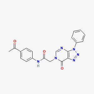 molecular formula C20H16N6O3 B2550333 N-(4-乙酰苯基)-2-(7-氧代-3-苯基-3H-[1,2,3]三唑并[4,5-d]嘧啶-6(7H)-基)乙酰胺 CAS No. 863018-64-8