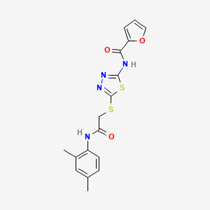 molecular formula C17H16N4O3S2 B2550340 N-(5-((2-((2,4-dimethylphenyl)amino)-2-oxoethyl)thio)-1,3,4-thiadiazol-2-yl)furan-2-carboxamide CAS No. 392295-59-9