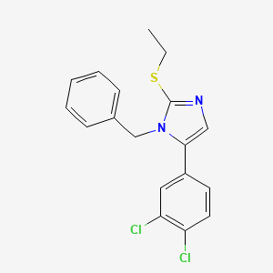 molecular formula C18H16Cl2N2S B2550343 1-benzyl-5-(3,4-dichlorophenyl)-2-(ethylthio)-1H-imidazole CAS No. 1207042-86-1