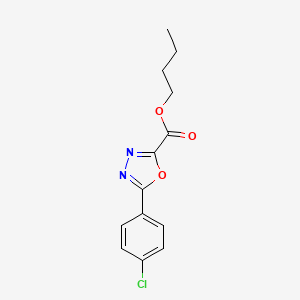 molecular formula C13H13ClN2O3 B2550344 Butyl 5-(4-chlorophenyl)-1,3,4-oxadiazole-2-carboxylate CAS No. 252725-49-8