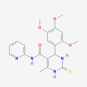 6-methyl-N-pyridin-2-yl-2-sulfanylidene-4-(2,4,5-trimethoxyphenyl)-3,4-dihydro-1H-pyrimidine-5-carboxamide