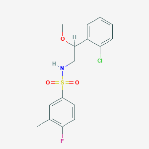 molecular formula C16H17ClFNO3S B2550357 N-(2-(2-chlorophenyl)-2-methoxyethyl)-4-fluoro-3-methylbenzenesulfonamide CAS No. 1795478-10-2