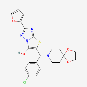 5-((4-Chlorophenyl)(1,4-dioxa-8-azaspiro[4.5]decan-8-yl)methyl)-2-(furan-2-yl)thiazolo[3,2-b][1,2,4]triazol-6-ol