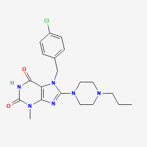 7-[(4-Chlorophenyl)methyl]-3-methyl-8-(4-propylpiperazin-1-yl)purine-2,6-dione