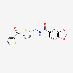 N-((5-(thiophene-2-carbonyl)thiophen-2-yl)methyl)benzo[d][1,3]dioxole-5-carboxamide