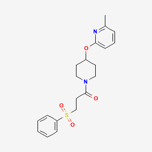 1-(4-((6-Methylpyridin-2-yl)oxy)piperidin-1-yl)-3-(phenylsulfonyl)propan-1-one