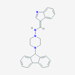 4-(9H-fluoren-9-yl)-N-[(Z)-indol-3-ylidenemethyl]piperazin-1-amine