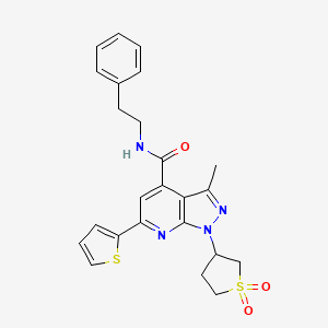 1-(1,1-dioxidotetrahydrothiophen-3-yl)-3-methyl-N-phenethyl-6-(thiophen-2-yl)-1H-pyrazolo[3,4-b]pyridine-4-carboxamide