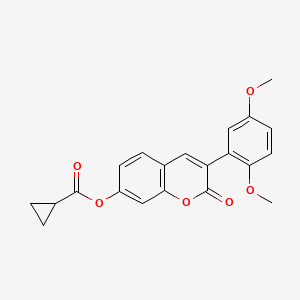 molecular formula C21H18O6 B2550388 3-(2,5-dimethoxyphenyl)-2-oxo-2H-chromen-7-yl cyclopropanecarboxylate CAS No. 864751-04-2