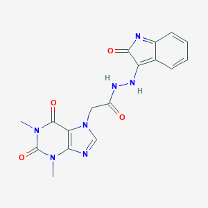 molecular formula C17H15N7O4 B255039 2-(1,3-dimethyl-2,6-dioxopurin-7-yl)-N'-(2-oxoindol-3-yl)acetohydrazide 