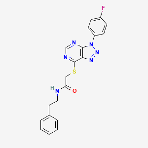 molecular formula C20H17FN6OS B2550391 N-(2-phényléthyl)-2-((3-(4-fluorophényl)-3H-[1,2,3]triazolo[4,5-d]pyrimidin-7-yl)thio)acétamide CAS No. 863460-34-8