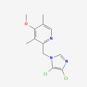 molecular formula C12H13Cl2N3O B2550397 2-((4,5-dichloro-1H-imidazol-1-yl)methyl)-4-methoxy-3,5-dimethylpyridine CAS No. 1219580-08-1