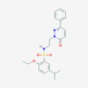 molecular formula C23H27N3O4S B2550399 2-ethoxy-5-isopropyl-N-(2-(6-oxo-3-phenylpyridazin-1(6H)-yl)ethyl)benzenesulfonamide CAS No. 921535-12-8