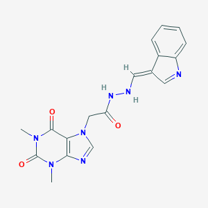 molecular formula C18H17N7O3 B255040 2-(1,3-dimethyl-2,6-dioxopurin-7-yl)-N'-[(Z)-indol-3-ylidenemethyl]acetohydrazide 