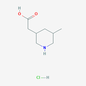 molecular formula C8H16ClNO2 B2550400 2-(5-Methylpiperidin-3-yl)acetic acid hydrochloride CAS No. 1864015-14-4