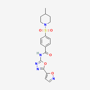 N-(5-(isoxazol-5-yl)-1,3,4-oxadiazol-2-yl)-4-((4-methylpiperidin-1-yl)sulfonyl)benzamide